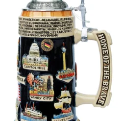 United States Panorama Beer Stein With Liberty Bell Lid -Deals Steinking Store United States Panorama Beer Stein K309LB RS SM 66679.1423694125