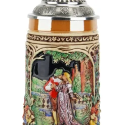 Wedding Beer Stein With Pewter Bride And Groom Figure Lid