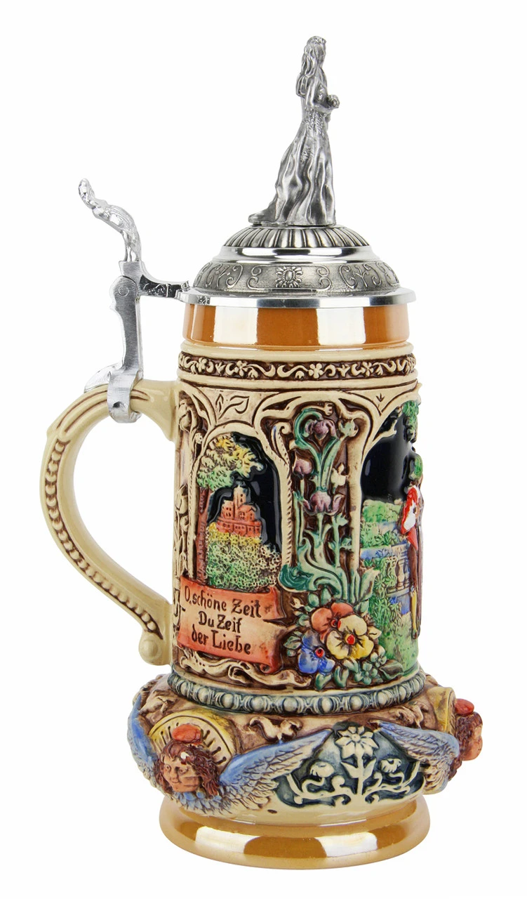 Wedding Beer Stein With Pewter Bride And Groom Figure Lid 8 Wedding Beer Stein With Pewter Bride And Groom Figure Lid - Image 6