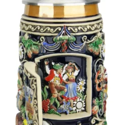 Window To Oktoberfest Dancing Couple Munich Beer Stein